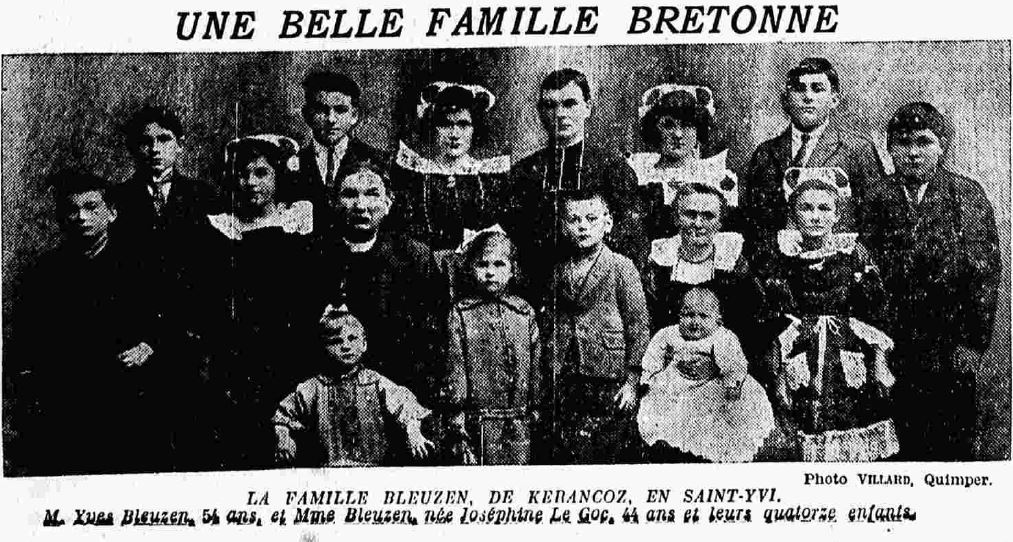 Famille Bleuzen Le Coz de Kerancoz Le Petit Breton 1926